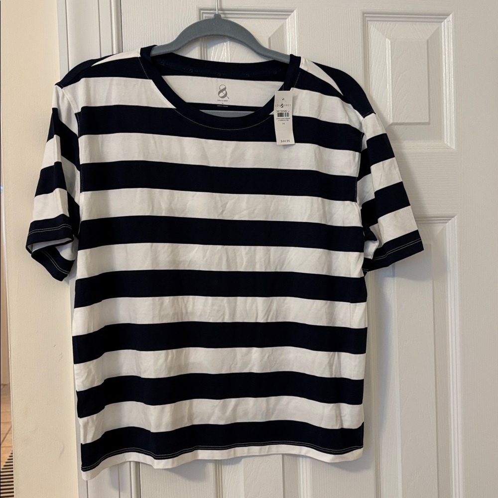 NWT Lou & Grey Soft Navy and White Striped T-Shirt